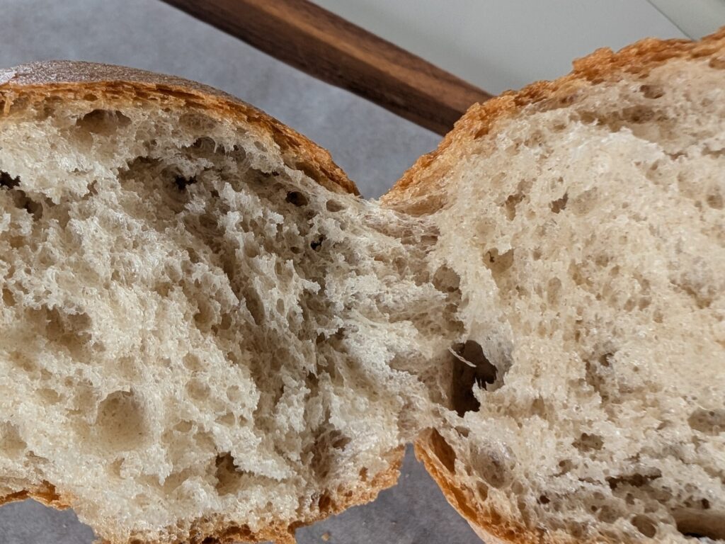 ますぱんの大きなライ麦入りぱんの断面
