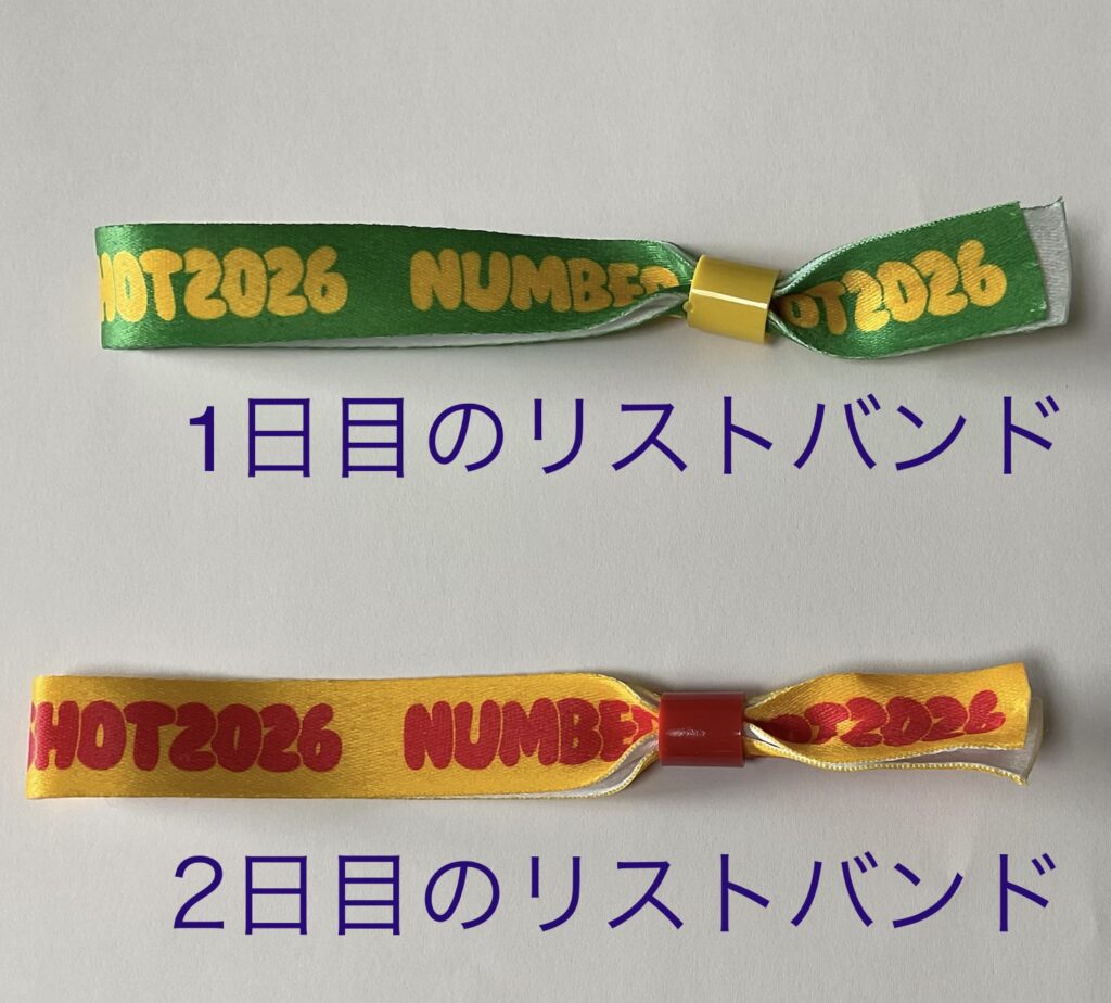 ナンバーショットの入場リストバンド